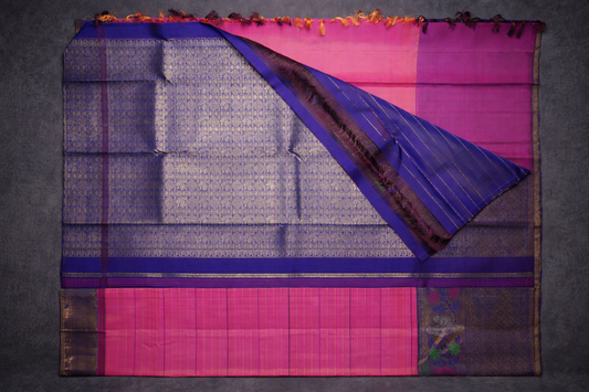 Elegant Pink Silk Saree with Designer Zari Border